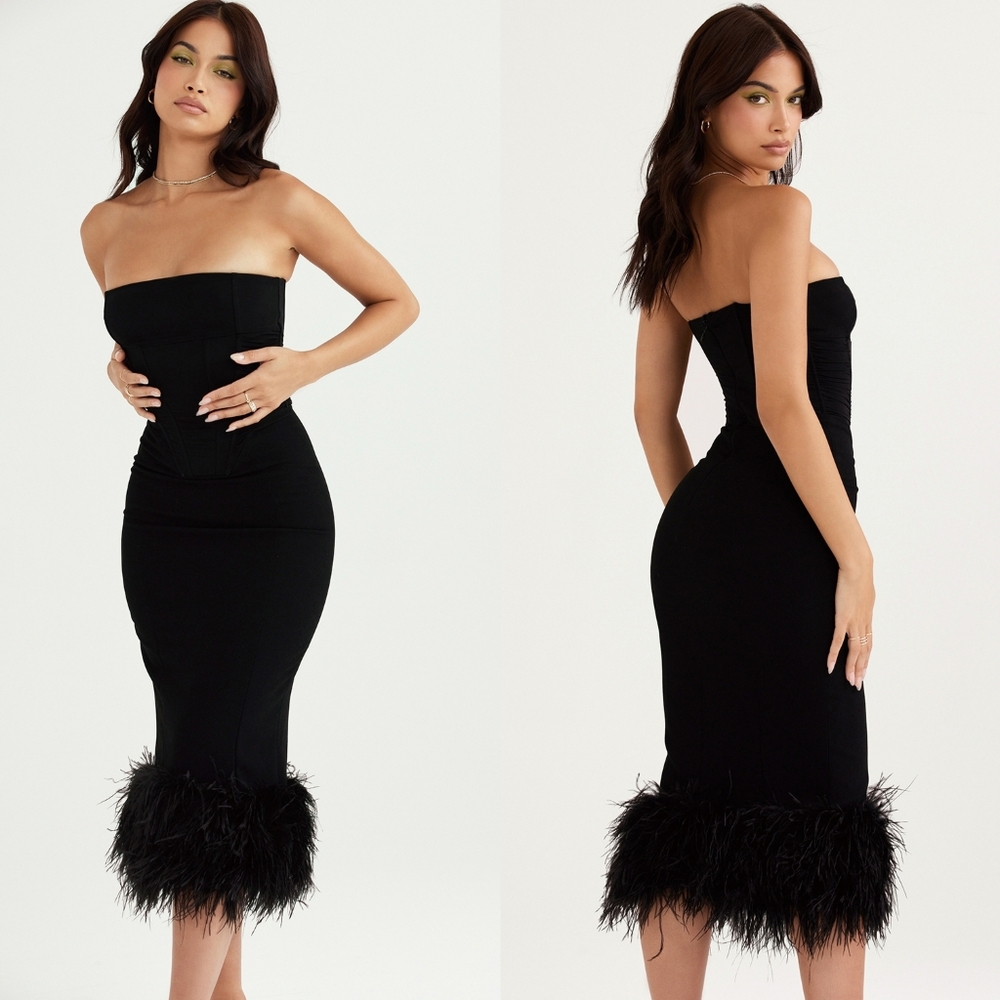 House Of CB 'Fionula' Black Strapless Corset Dress - Picture 2 of 8